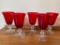 (5) Clear To Red Wine Glasses