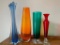 (4) Colored Glass Vases