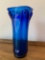 Cobalt Blue Vase W/Decorated Top