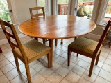 Pine Drop Leaf Table & (3) Chairs