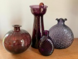 (4) Amethyst Bottles & Vases