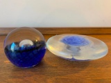 (2) Glass Paperweights
