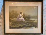 Framed Zulu Kenyon Print Of Lady In Boat