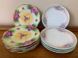 Setds Of (5) & (4) Hand Painted Small Plates