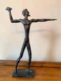 Metal Statue Of Olympian Looking Man