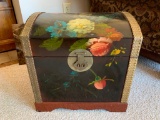 Contemporary Domed Trunk W/Hand Painted Florals
