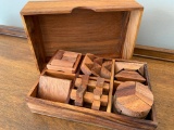 Wooden Box W/Wooden Puzzles