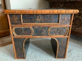 Oriental Style Drinking Table W/Embossed Copper Top