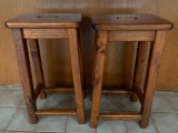 (2) Matched Pine Stools