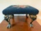 Antique Footstool W/Needlepoint Seat & Cast Iron Claw Feet W/Faces