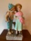 Vintage Plaster Sculpture Of Boy & Girl School Children