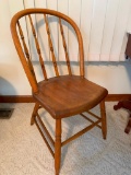 Antique Plank Bottom Chair W/Windsor Spindle Back