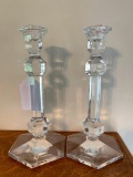 (2) Matching Val St. Lambert Tall Candleholders