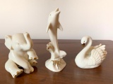 (3) Lenox Porcelain Animals