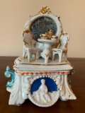 Antique Staffordshire Lidded Figural Ladies Vanity Box