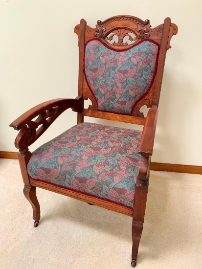 Antique Arm Chair W/Cherry Stain