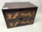 Wooden Storage Box W/2 Decorated Drawers