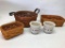 (3) Longaberger Baskets + (2) Pottery Pcs.