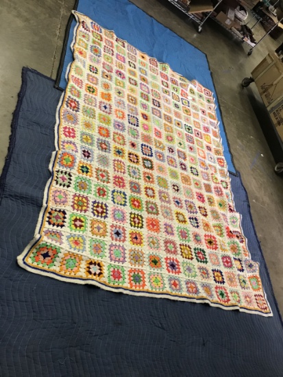 Group With Hand Made Afghan & (3) Blankets