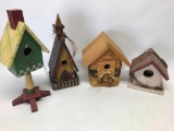 (4) Country Decorator Bird Houses