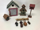 Group Of Country Decorated Birdhouses