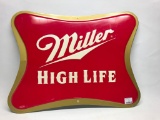 1999 Miller High Life Beer Embossed Metal Sign