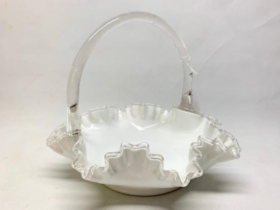 Fenton Silver Crest Handled Basket