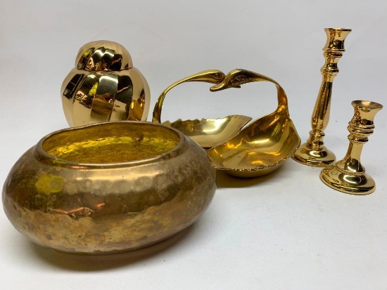 Group Of Brass Decorator Items