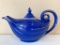 Vintage Hall China Aladdin Shaped Cobalt Blue Teapot W/Gold Trim