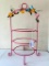 Iron Pie Rack W/Hand painted Birds & Flowers