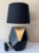 Faceted Decorator Lamp W/Black Base & Shade
