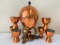 Unusual Egg Shaped Brass & Copper 6-Egg Cooker W/(6) Copper Clad Egg Cups