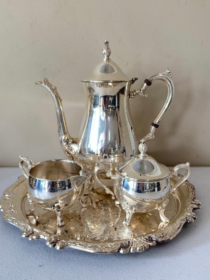 (4) Pc. "Sheridan Taunton Silversmiths" Silverplated Tea Set