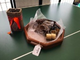 Wood Serving Tray with Napkin Rings, Place Card Holders, and Decorative Holder