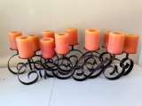 (2) Iron Candleholders W/Candles