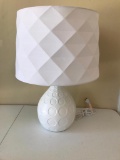 Nice White Decorator Lamp W/Shade