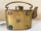 Brass Oriental Teapot W/Medallions & Infuser