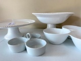 (4) White Porcelain Serving Pcs.