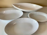(4) White Porcelain Serving Pcs.