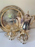 (4) Pc. Oneida Silversmiths Silverplated Tea Set