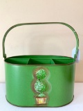 Painted Tin Handled Divided Organizer