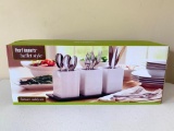 Unused Buffet Style Ceramic Cutlery Holders