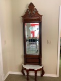 Victorian Entry Beveled Mirror W/Marble Top Base