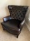 Vansen Top Grain Leather Wing Back/Tufted Back Chair
