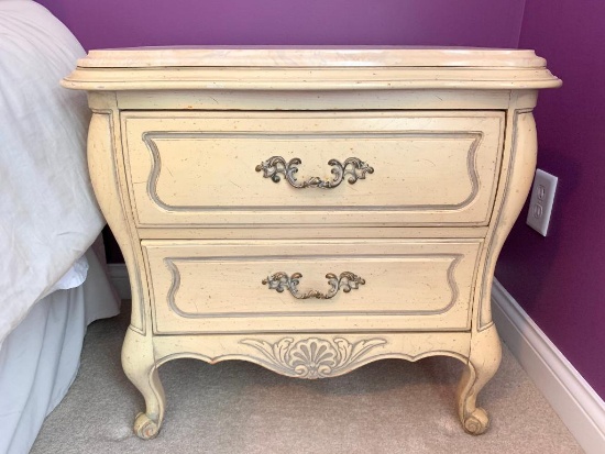 French Provincial Night Stand W/Marble Top By Hickory Manufacturing