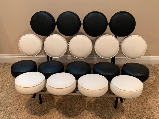 Retro Look Black & White Marshmallow Couch