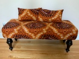 Upholstered Settee W/matching Pillows
