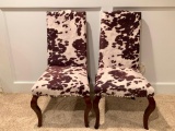 (2) Matching Pony Hide Looking Chairs