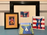Group Of Red, White, & Blue Dog Items