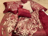 JC Penney Home Collection King Size Comforter W/2 Pillow Shams, Bed Skirt, & (3) Decorative Pillows